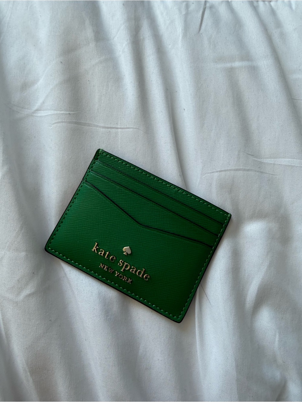 kate spade Emerald Green Saffiano Leather Card Case